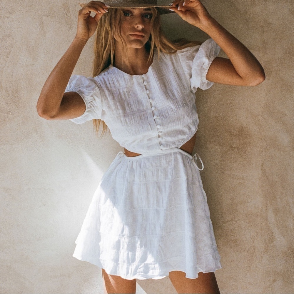 Sabo Skirt Malia Dress White Cutout Mini Size 8